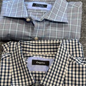 Lot of 2- Esquire Button up dress shirts 16.5 Neck NWOT